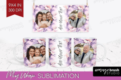 Floral Photo Mug Wrap PNG - Peony Flower Picture Frame Mug Product Image 1