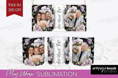 Floral Photo Mug Wrap PNG - Peony Flower Picture Frame Mug Product Image 1