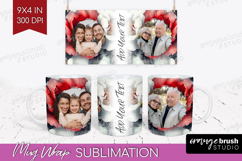 Floral Photo Mug Wrap PNG - Peony Flower Picture Frame Mug Product Image 1