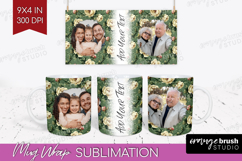 Floral Photo Mug Wrap PNG - Peony Flower Picture Frame Mug Product Image 1