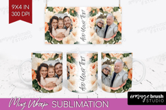 Floral Photo Mug Wrap PNG - Peony Flower Picture Frame Mug Product Image 1