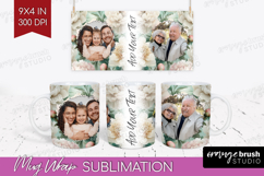Floral Photo Mug Wrap PNG - Peony Flower Picture Frame Mug Product Image 1