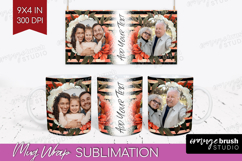 Floral Photo Mug Wrap PNG - Peony Flower Picture Frame Mug Product Image 1
