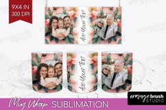 Floral Photo Mug Wrap PNG - Peony Flower Picture Frame Mug Product Image 1
