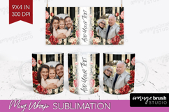 Floral Photo Mug Wrap PNG - Peony Flower Picture Frame Mug Product Image 1