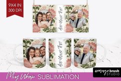 Flowers Photo Mug Wrap PNG - Vintage Floral Picture Frame Product Image 1