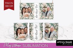 Flowers Photo Mug Wrap PNG - Vintage Floral Picture Frame Product Image 1