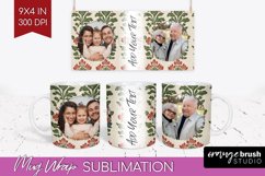 Flowers Photo Mug Wrap PNG - Vintage Floral Picture Frame Product Image 1