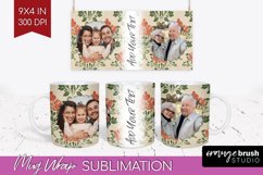 Flowers Photo Mug Wrap PNG - Vintage Floral Picture Frame Product Image 1