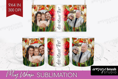 Stained Glass Photo Mug Wrap PNG - Flowers Picture Frame Mug Product Image 1