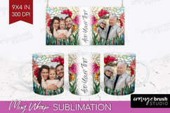 Stained Glass Photo Mug Wrap PNG - Flowers Picture Frame Mug Product Image 1