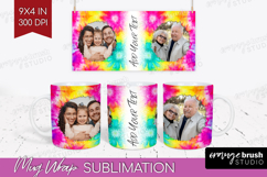Tie Dye Photo Mug Wrap PNG - Rainbow Picture Frame Mug Product Image 1