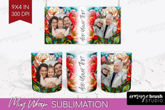Stained Glass Photo Mug Wrap PNG - Flowers Picture Frame Mug Product Image 1