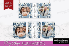 Folk Flowers Photo Mug Wrap PNG - Floral Picture Frame Mug Product Image 1