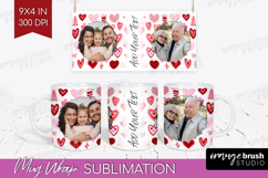 Heart Pattern Photo Mug Wrap PNG - Valentines Day Picture Product Image 1