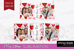 Heart Pattern Photo Mug Wrap PNG - Valentines Day Picture Product Image 1