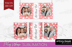 Heart Pattern Photo Mug Wrap PNG - Valentines Day Picture Product Image 1