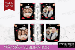 Heart Pattern Photo Mug Wrap PNG - Valentines Day Picture Product Image 1