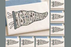Grade Level Pennant Boys Old Camo PNG Bundle Back To School Product Image 1