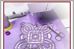 Geometric cutwork embroidery design square two elements Product Image 4