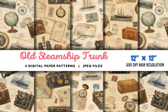 Old Steamship Trunk Stickers JPG Product Image 1
