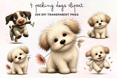 Peeking Dogs Clipart PNG Product Image 1