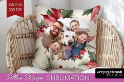 Poinsettia Christmas Photo Pillow PNG - Christmas Poinsettia Product Image 1