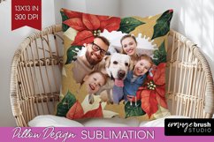 Poinsettia Christmas Photo Pillow PNG - Christmas Poinsettia Product Image 1