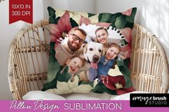 Poinsettia Christmas Photo Pillow PNG - Christmas Poinsettia Product Image 1