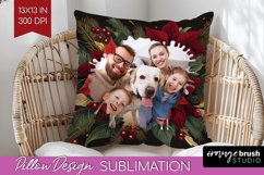 Poinsettia Christmas Photo Pillow PNG - Christmas Poinsettia Product Image 1