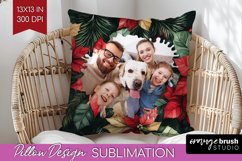 Poinsettia Christmas Photo Pillow PNG - Christmas Poinsettia Product Image 1