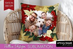 Poinsettia Christmas Photo Pillow PNG - Christmas Poinsettia Product Image 1