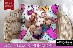 Valentines Day Photo Pillow PNG - Heart Picture Frame Pillow Product Image 1