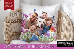 Wildflowers Photo Pillow PNG - Floral Picture Frame Pillow Product Image 1