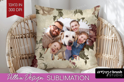 Floral Photo Pillow PNG - Peony Flower Picture Frame Pillow Product Image 1
