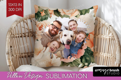Floral Photo Pillow PNG - Peony Flower Picture Frame Pillow Product Image 1