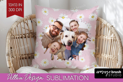 Retro Flowers Photo Pillow PNG - Floral Picture Frame Pillow Product Image 1