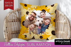 Retro Flowers Photo Pillow PNG - Floral Picture Frame Pillow Product Image 1