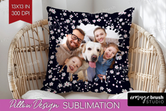 Retro Flowers Photo Pillow PNG - Floral Picture Frame Pillow Product Image 1