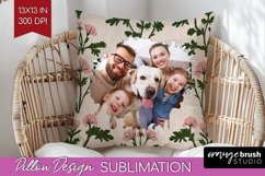 Flowers Photo Pillow PNG - Vintage Floral Picture Frame Product Image 1