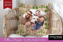 Flowers Photo Pillow PNG - Vintage Floral Picture Frame Product Image 1