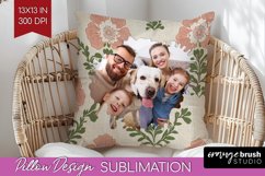 Flowers Photo Pillow PNG - Vintage Floral Picture Frame Product Image 1