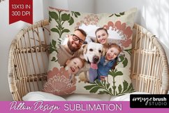 Flowers Photo Pillow PNG - Vintage Floral Picture Frame Product Image 1