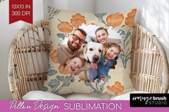 Flowers Photo Pillow PNG - Vintage Floral Picture Frame Product Image 1