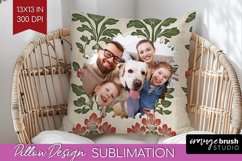 Flowers Photo Pillow PNG - Vintage Floral Picture Frame Product Image 1