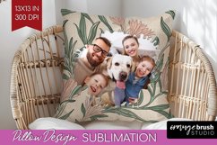 Flowers Photo Pillow PNG - Vintage Floral Picture Frame Product Image 1