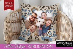 Flowers Photo Pillow PNG - Vintage Floral Picture Frame Product Image 1