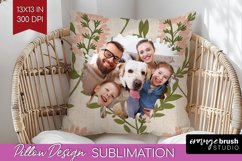 Flowers Photo Pillow PNG - Vintage Floral Picture Frame Product Image 1