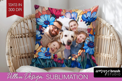Stained Glass Photo Pillow PNG - Flowers Picture Frame Cover Product Image 1