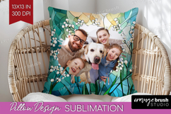 Stained Glass Photo Pillow PNG - Flowers Picture Frame Cover Product Image 1